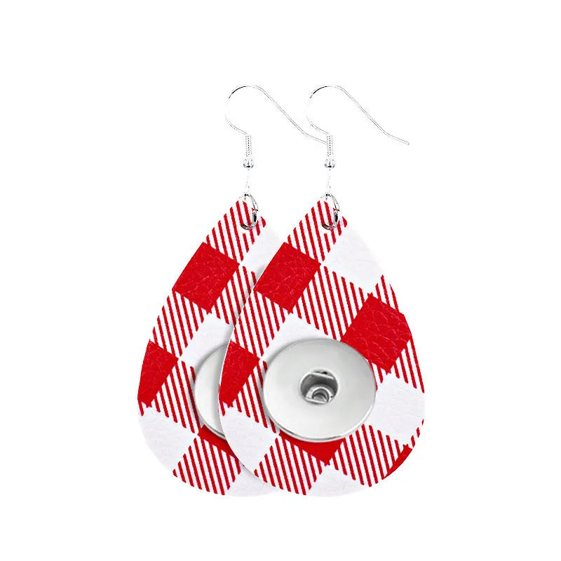 Red & White Checkered Earrings