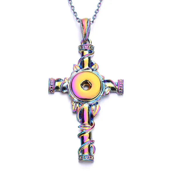 The Cross Before Me Necklace - Rainbow Metal