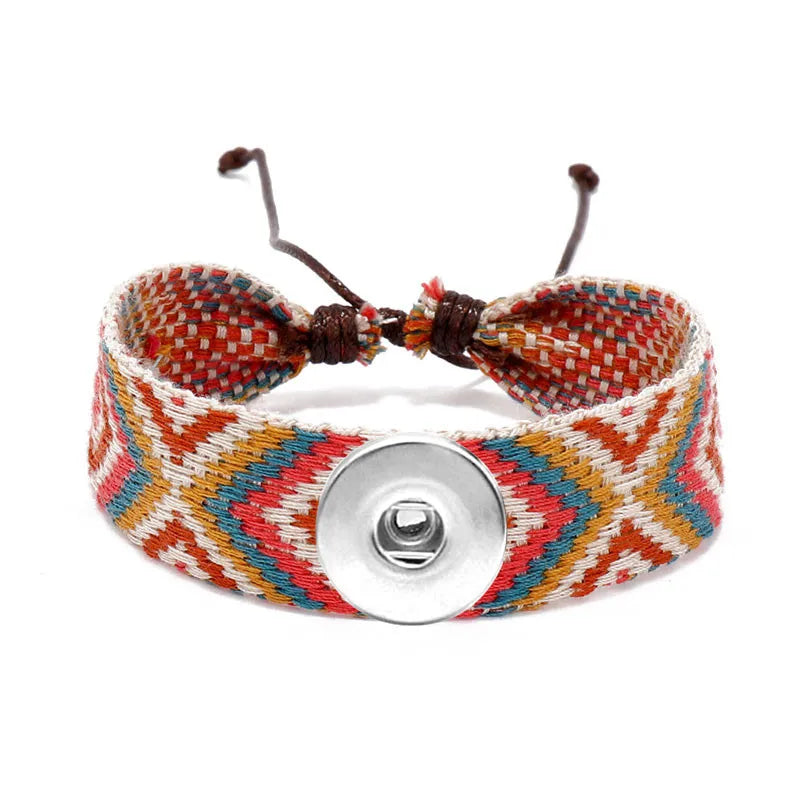 Woven Bracelet - Teal, Orange