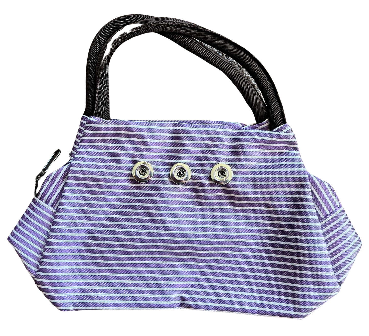 Pin Stripe 3 Snap Purse - Purple