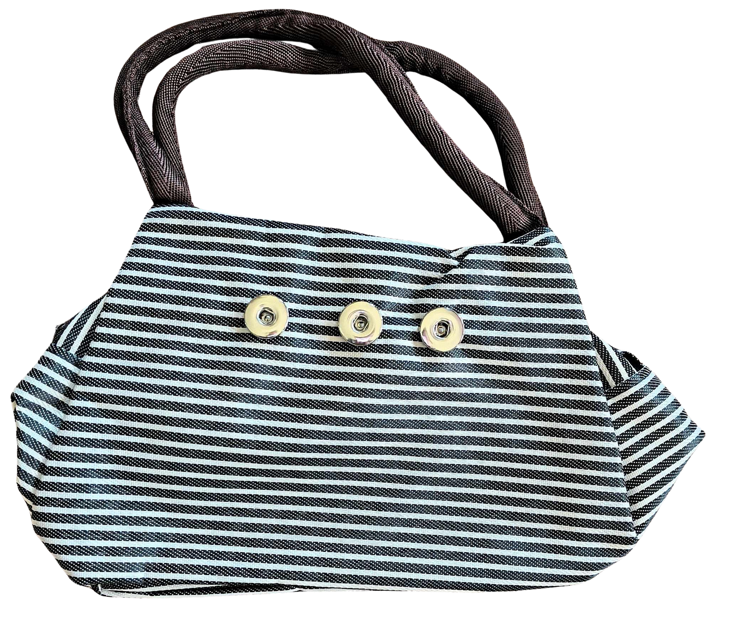 Pin Stripe 3 Snap Purse - Navy Blue