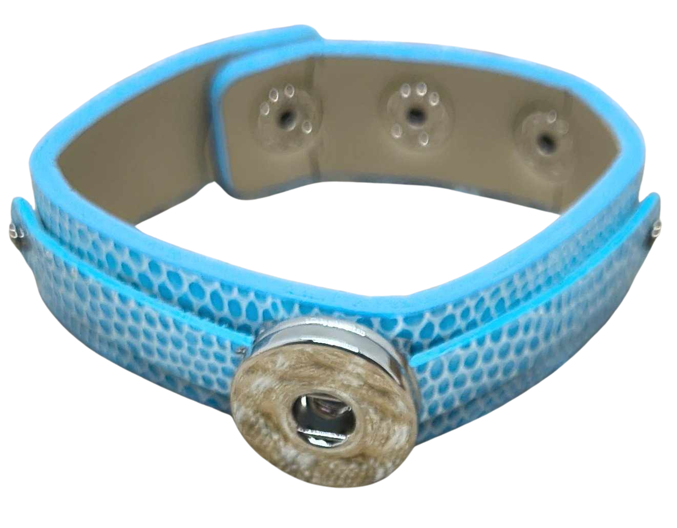 Faux Leather Slide Bracelet - Blue