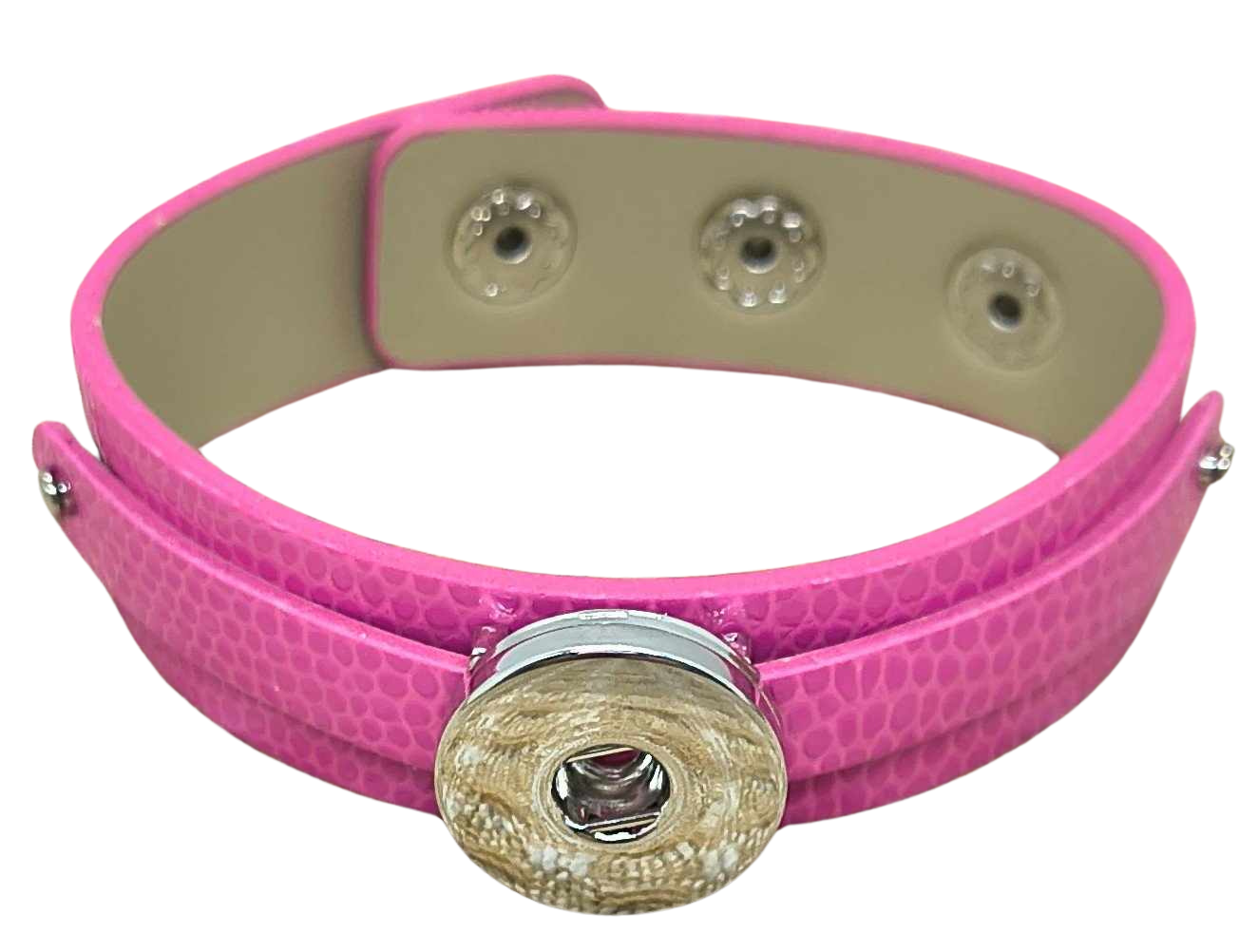 Faux Leather Slide Bracelet - Pink