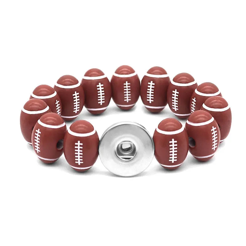 Stretchy Football Themed Bracelet