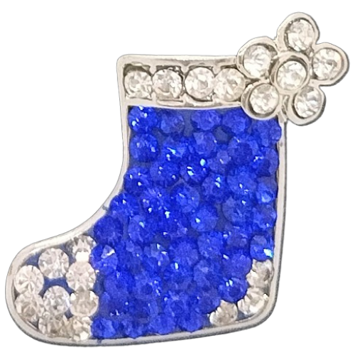 Blue Rhinestone Christmas Stocking