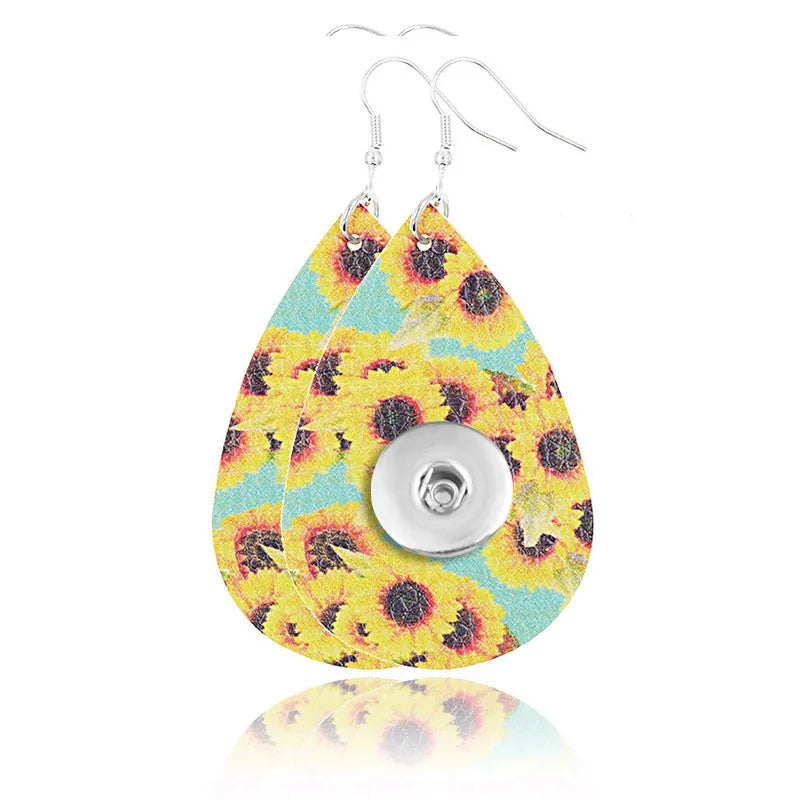 Lightweight Sunflower Earrings - Green