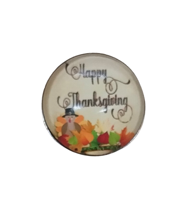 Happy Thanksgiving Turkey & Autumn Leaves