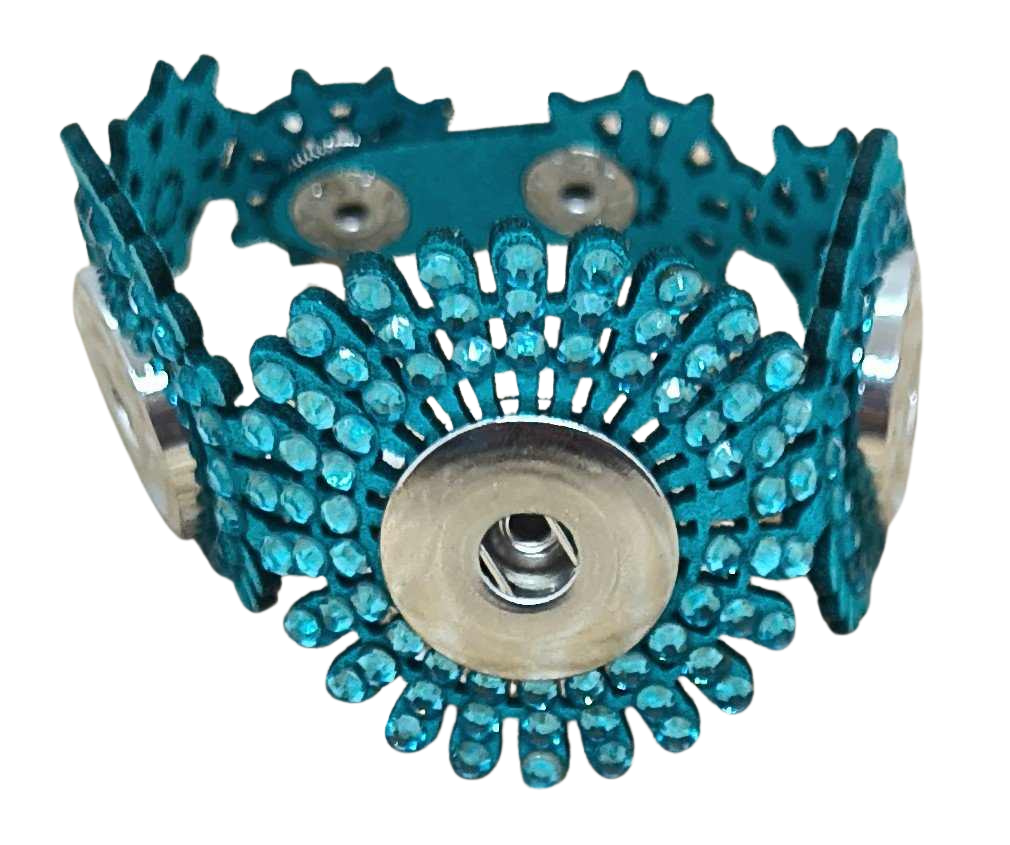 Atlee, 3 Snap Bracelet - Teal