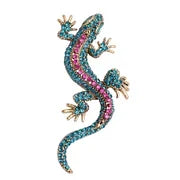 Pink Striped Gecko Brooch