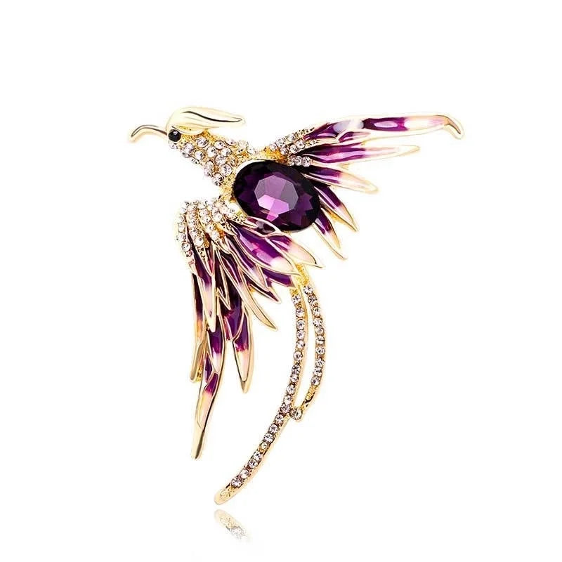 Phoenix Brooch - Plum