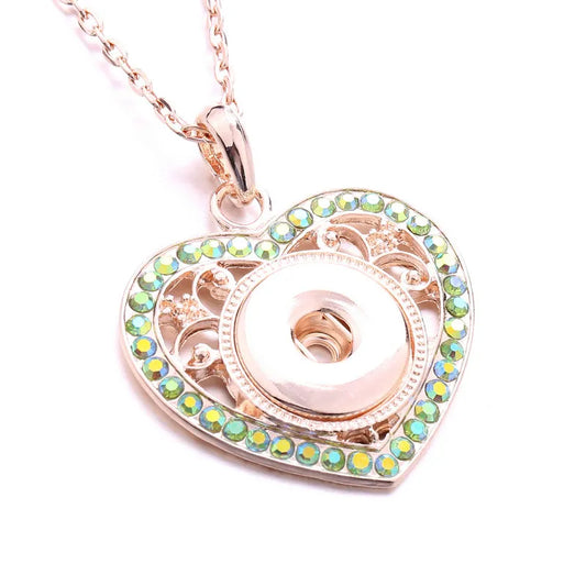 Adoration Necklace - Rose Gold, Green