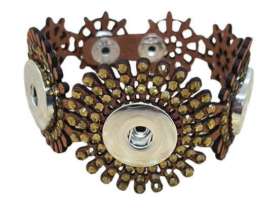 Atlee, 3 Snap Bracelet - Brown