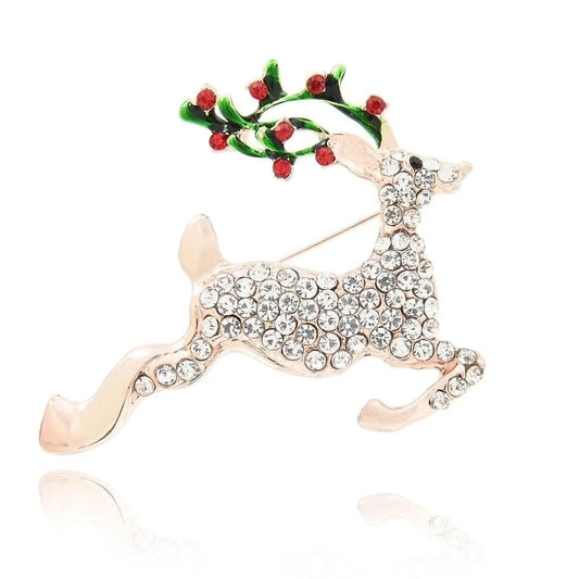 Prancing Reindeer Brooch