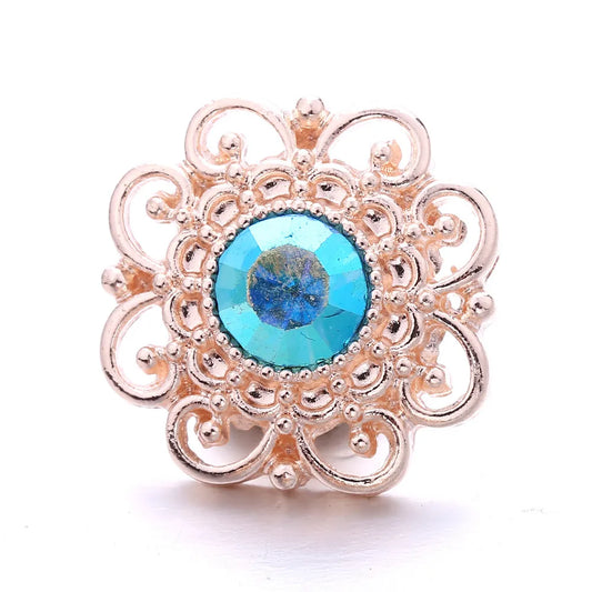 Sparkling Flower - Teal - Rose Gold