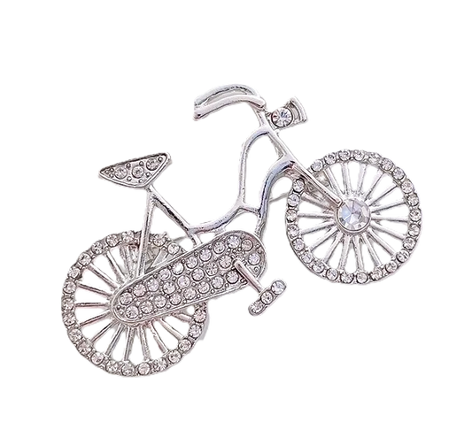 Bling Bicycle Brooch - Silver