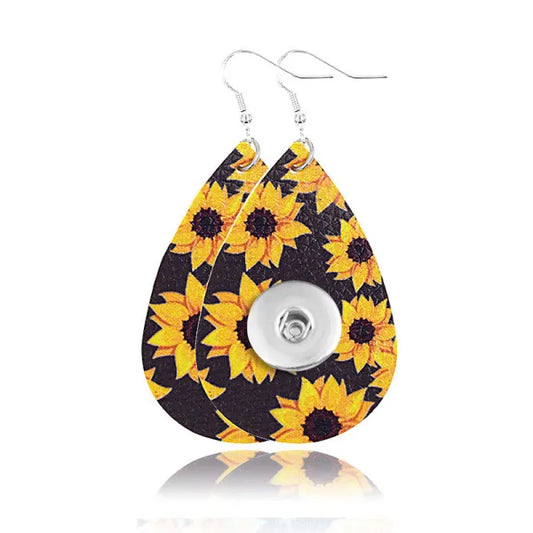 Lightweight Sunflower Earrings - Black