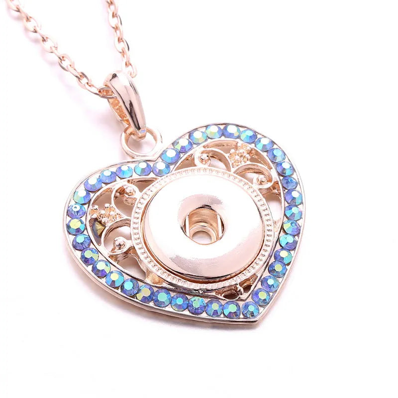 Adoration Necklace - Rose Gold, Blue