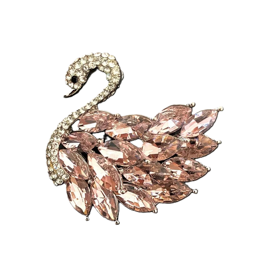 Pink Swan Brooch