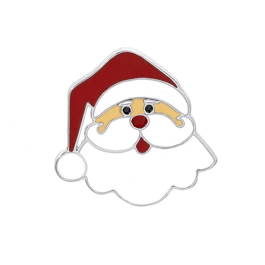Enameled Santa Brooch