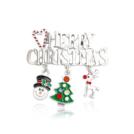 Merry Christmas Dangle Brooch