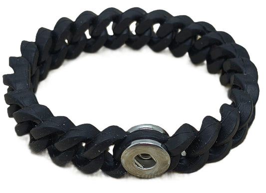 Black Stretchy Silicone Bracelet (12mm)