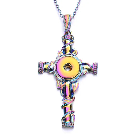 The Cross Before Me Necklace - Rainbow Metal