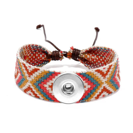 Woven Bracelet - Teal, Orange