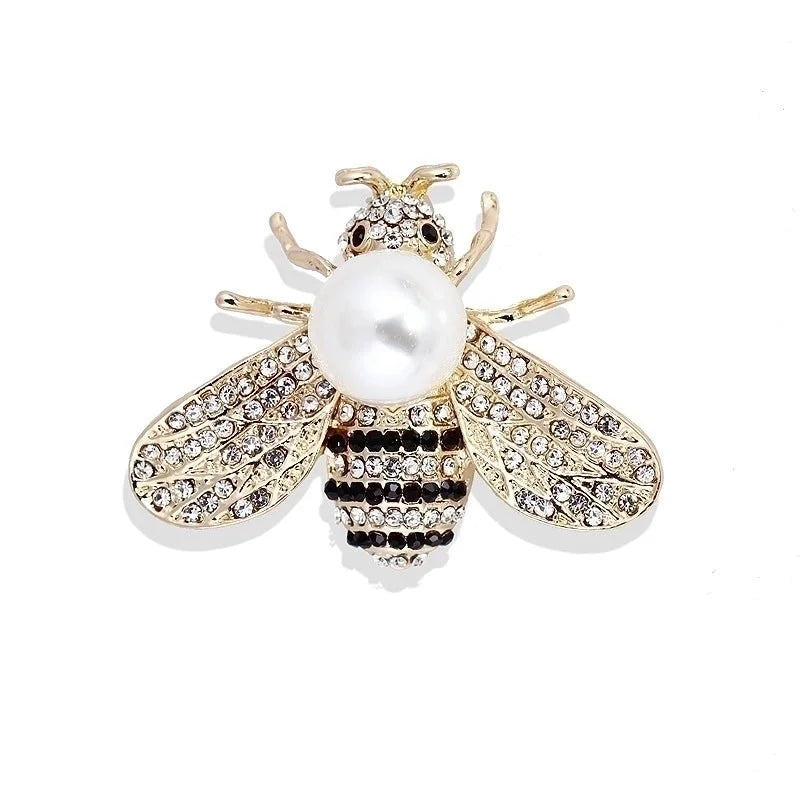 Bee with Faux Pearl Brooch