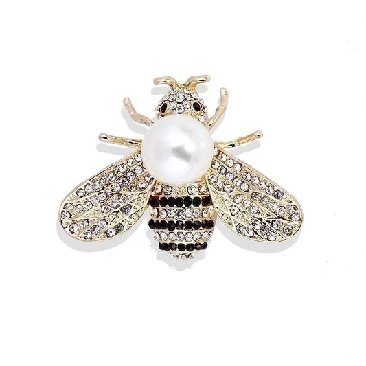 Bee with Faux Pearl Brooch