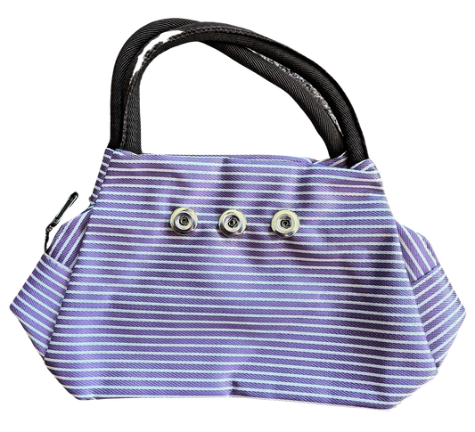 Pin Stripe 3 Snap Purse - Purple