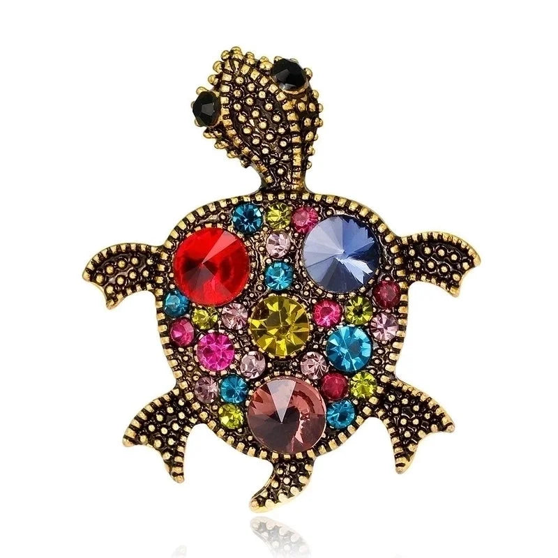 Multi-Colored Turtle Brooch