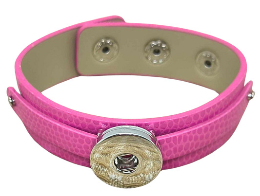 Faux Leather Slide Bracelet - Pink