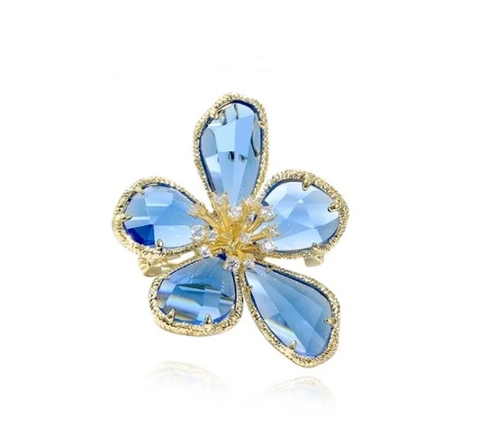 Pretty Petals Brooch - Blue