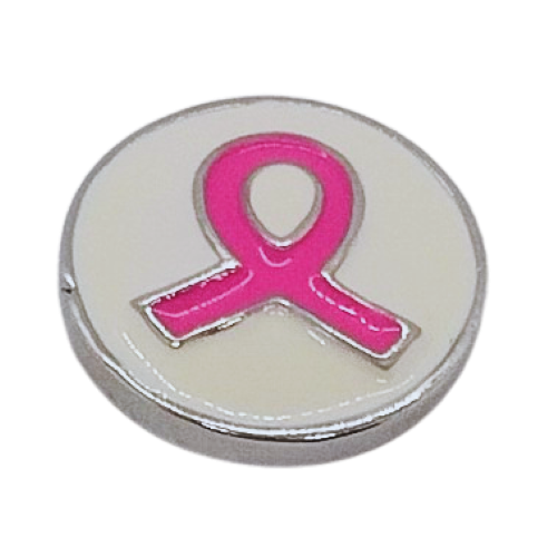 Breast Cancer Ribbon, Enameled