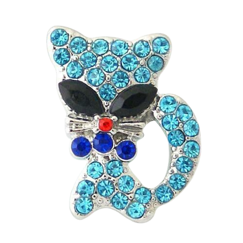 Rhinestone Cat - Teal