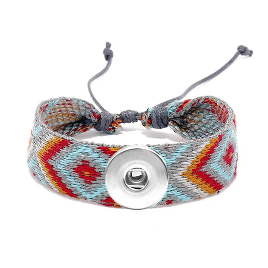 Woven Bracelet - Blue, Rust