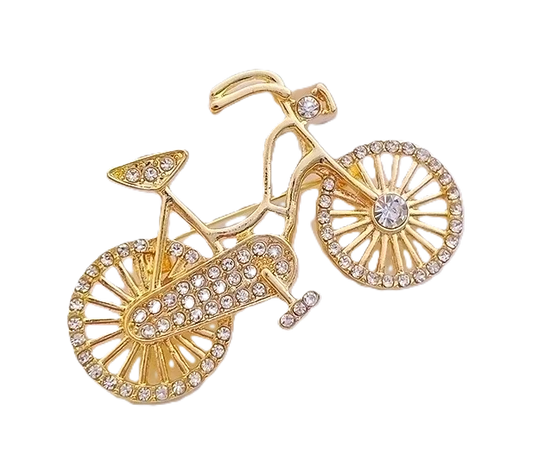 Bling Bicycle Brooch - Gold