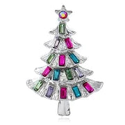 Gemstone Christmas Tree Brooch
