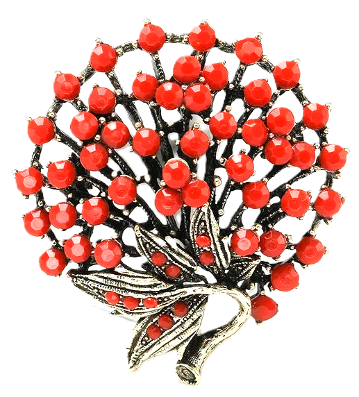 Under The Sea Brooch - Coral