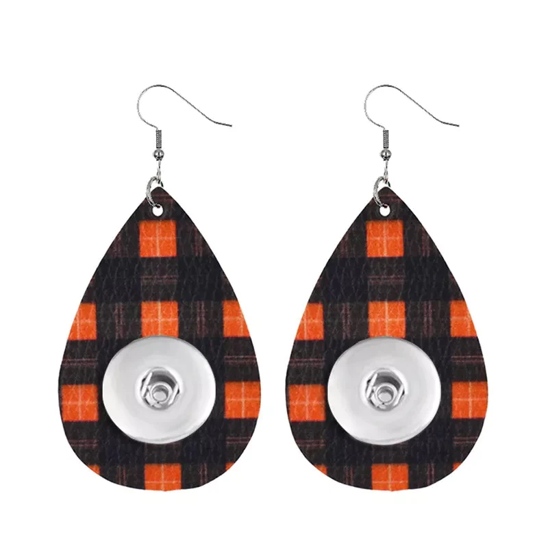 Black/Orange Checkered Earrings