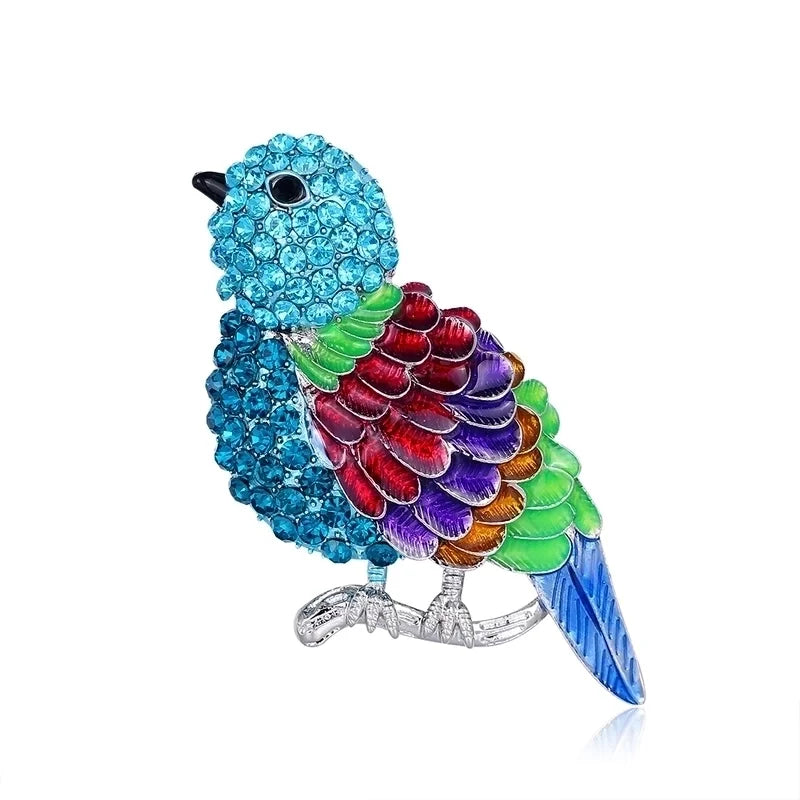 Multicolored Bird Brooch