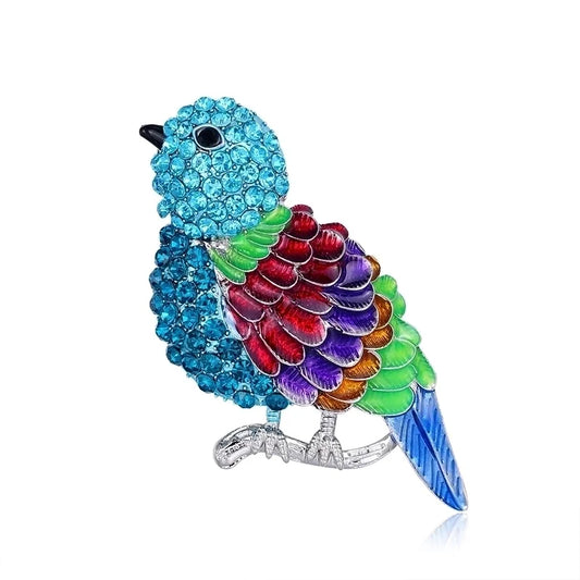 Multicolored Bird Brooch
