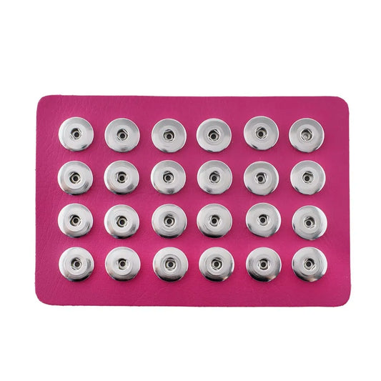Leather 24 Snap Display Board - Dark Pink