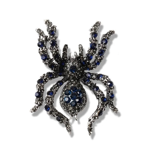 Blue Spider Brooch