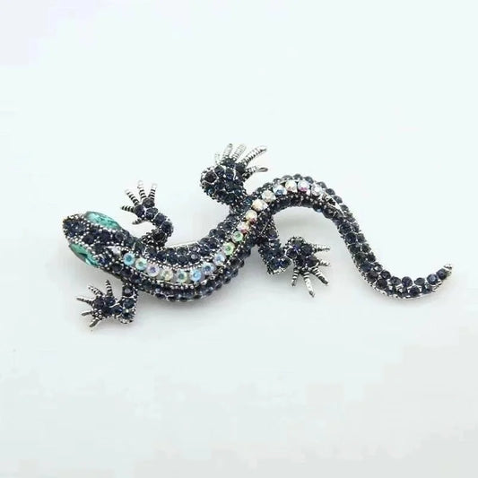 White Striped Gecko Brooch