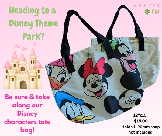 Disney Characters Themed Canvas Tote Bag