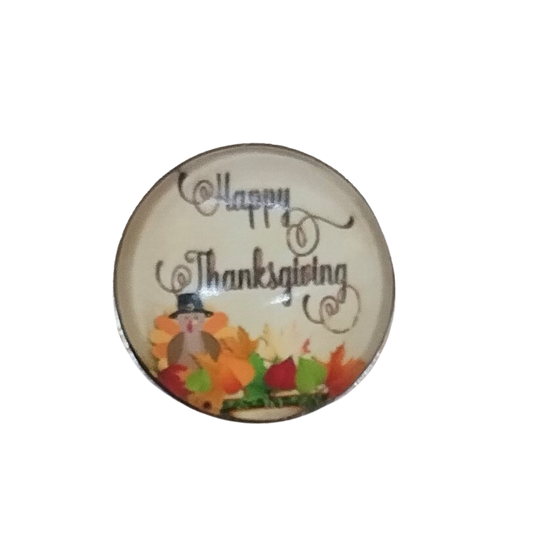 Happy Thanksgiving Turkey & Autumn Leaves