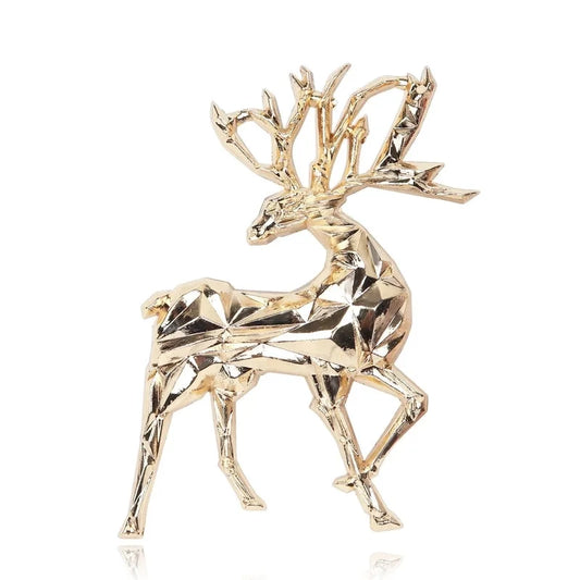 Gold Reindeer Brooch