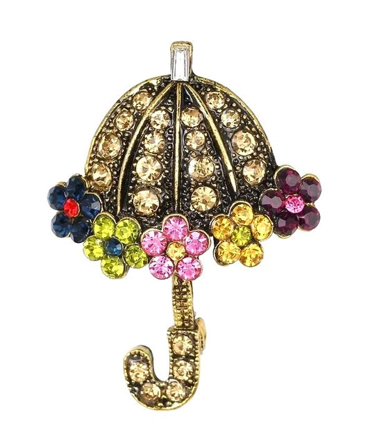 Floral Umbrella Brooch