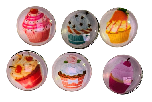 Set Of 6 Cupcake Snaps